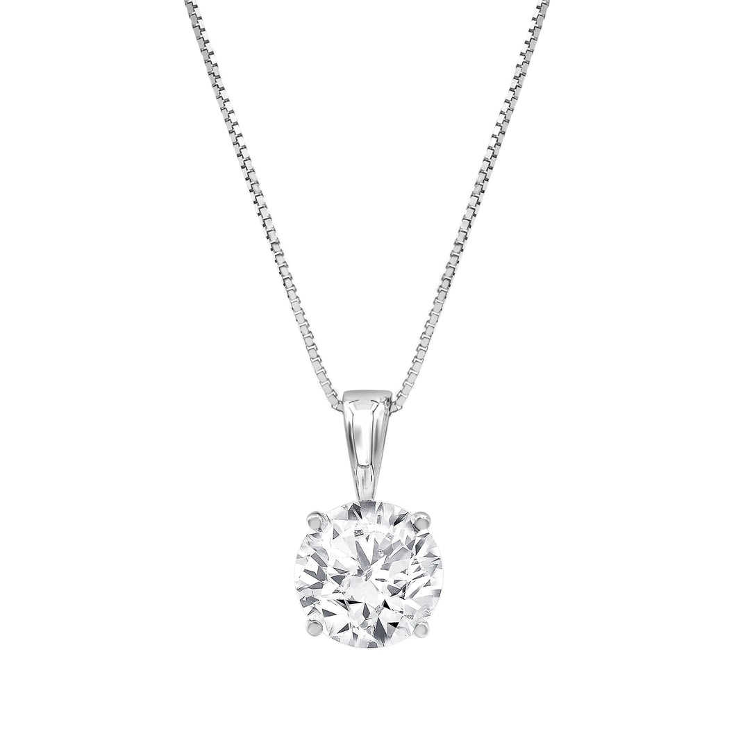 3.18 ct. Lab-Created Diamond Pendant in 14K White Gold