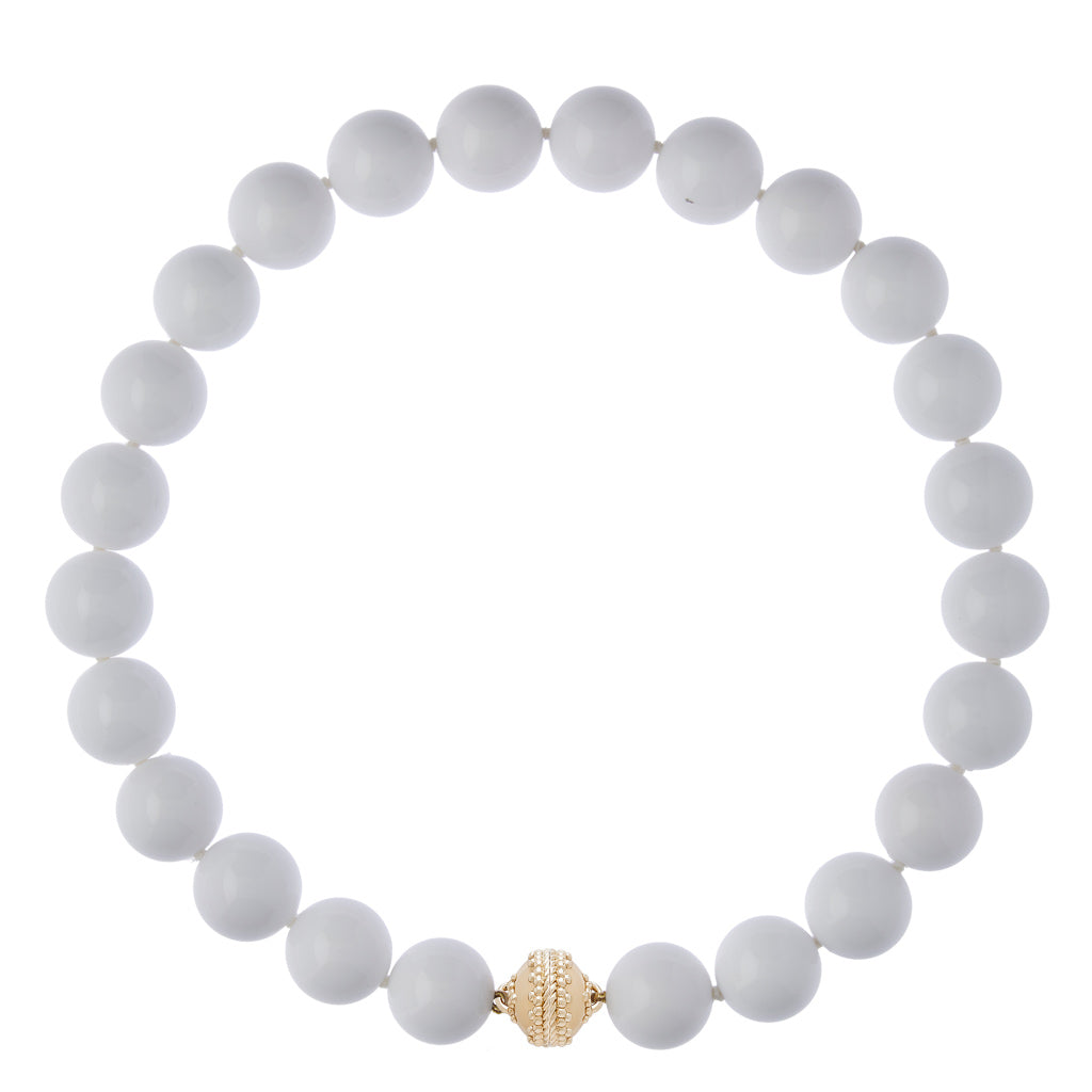 Victoire White Agate 16mm Necklace