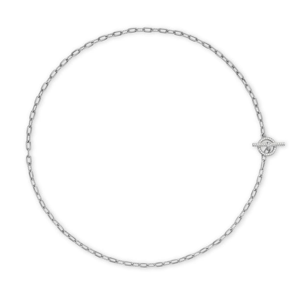 DY Madison® Pave Diamond Toggle Chain Necklace in Sterling Silver