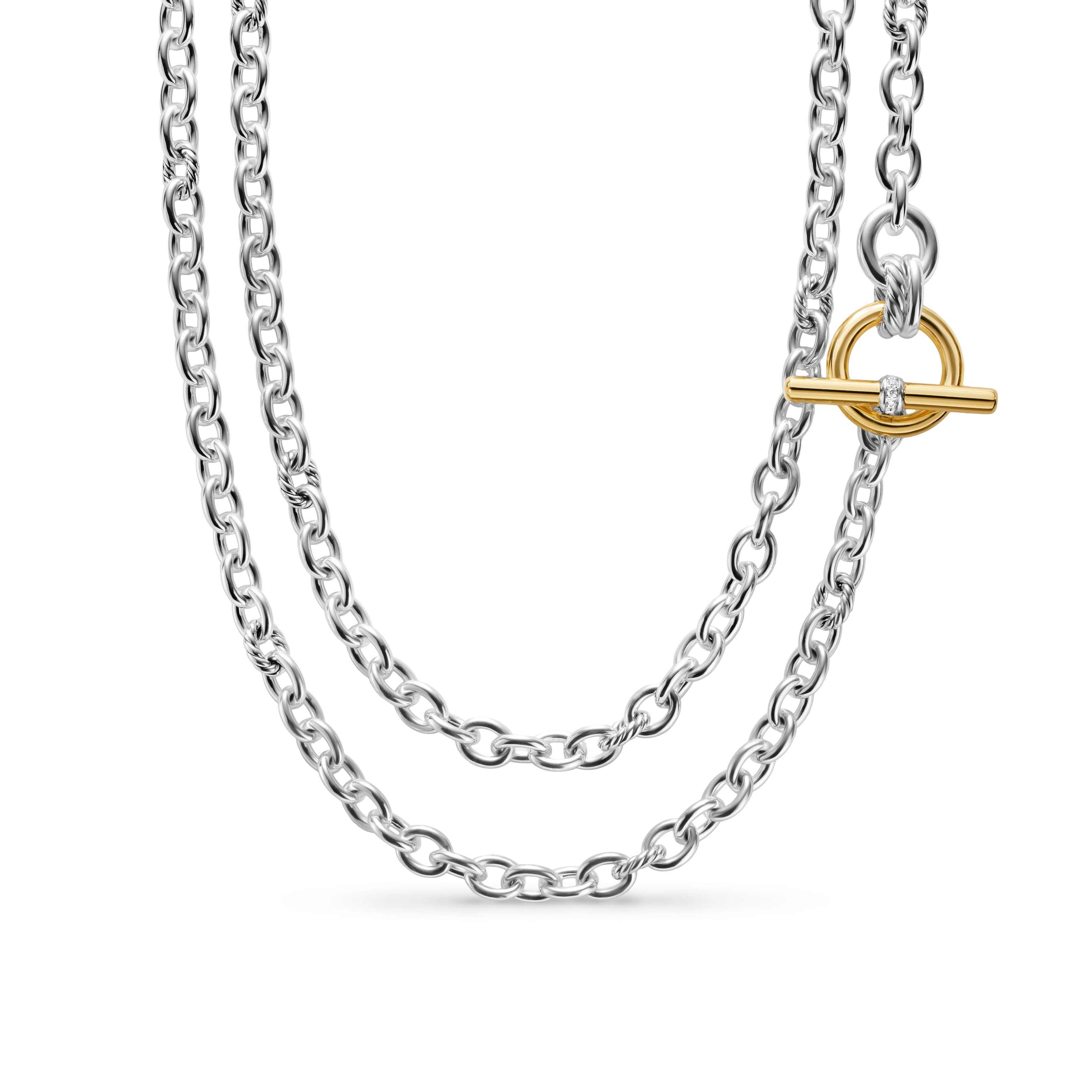 DY Mercer® Double Row Toggle Chain Necklace in Sterling