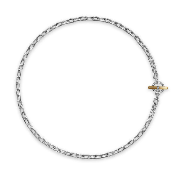 DY Madison® Toggle Chain Necklace in Sterling Silver and 18K Yellow Gold
