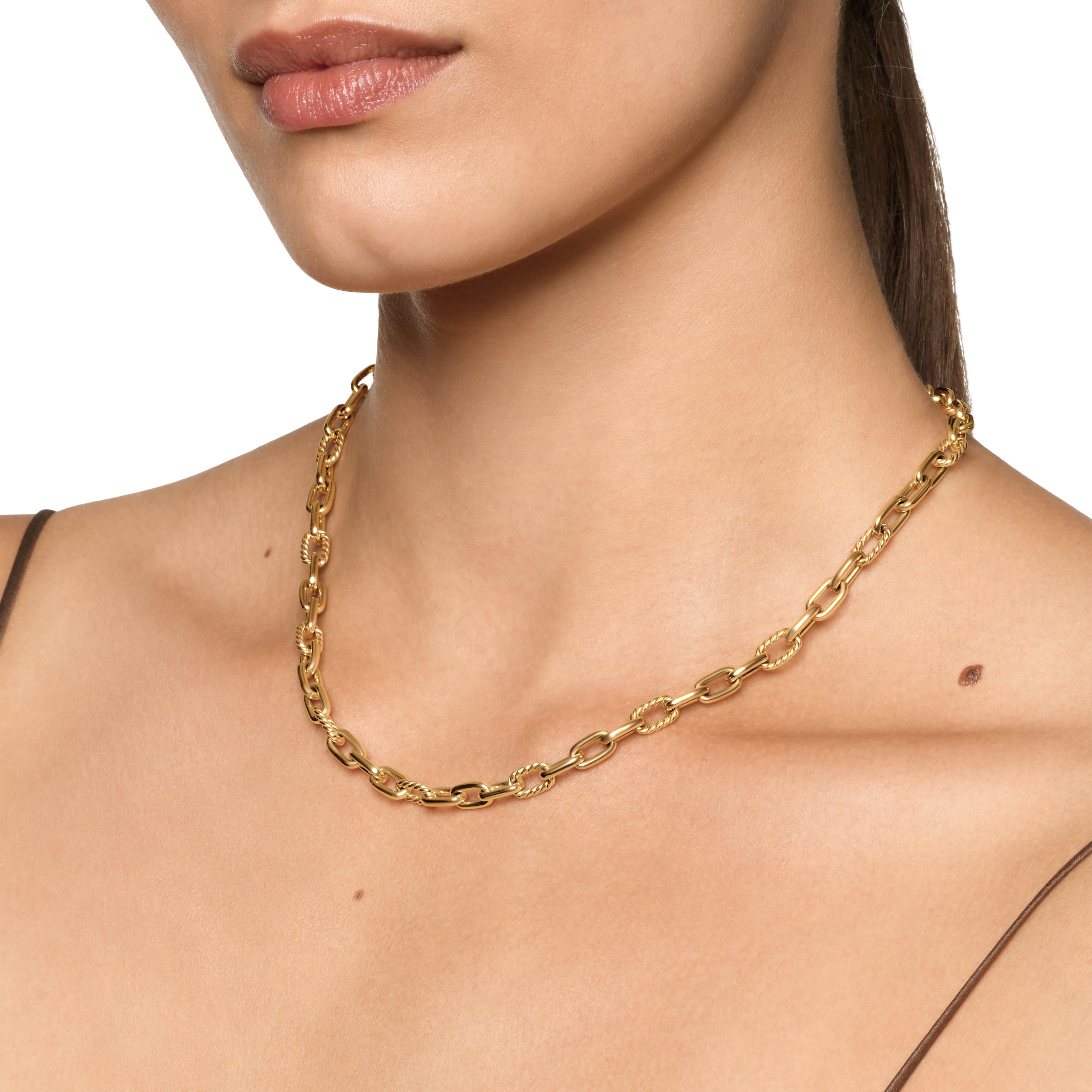 DY Madison Smooth Chain Necklace in 18K Yellow Gold, 6mm – Little
