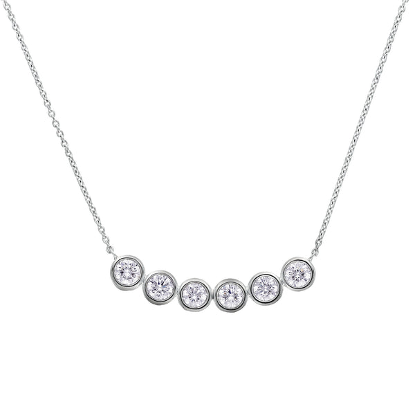 6-Stone Bezel Diamond Necklace