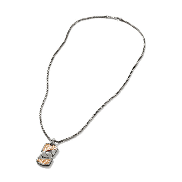Reticulated Dog Tag Pendant Necklace