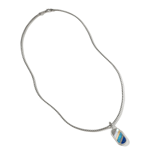 Carved Chain Inlay Pendant Necklace