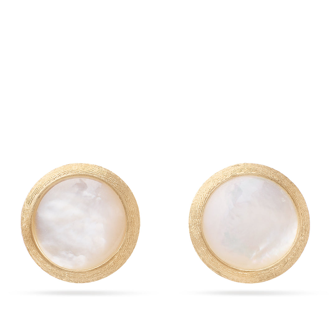 18K Yellow Gold Mother of Pearl Stud Earrings