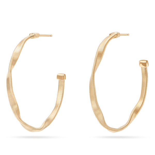 18K Yellow Gold Twisted Small Hoops