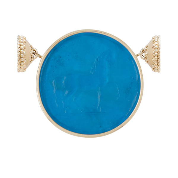 Classic Equine Capri Blue Chiara Glass Centerpiece