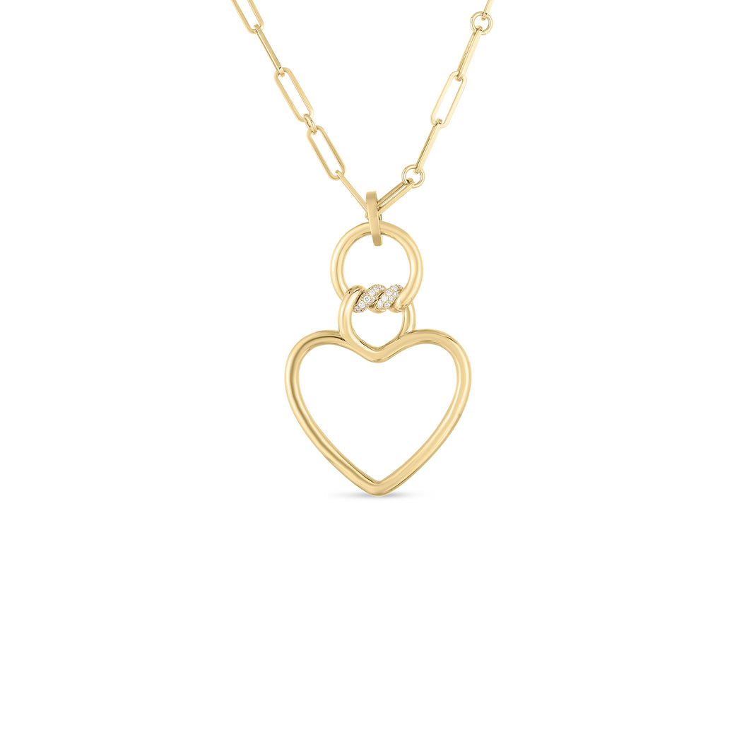 18K Rose Gold Cialoma Open Heart Diamond Necklace