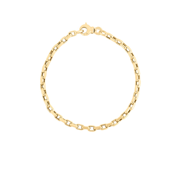 18K Yellow Gold Fine Gauge Square Link Chain 7"