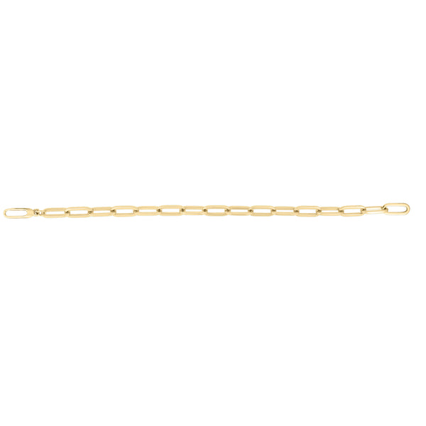 18K Yellow Designer Gold Medium Gauge Paperclip Bracelet 8"