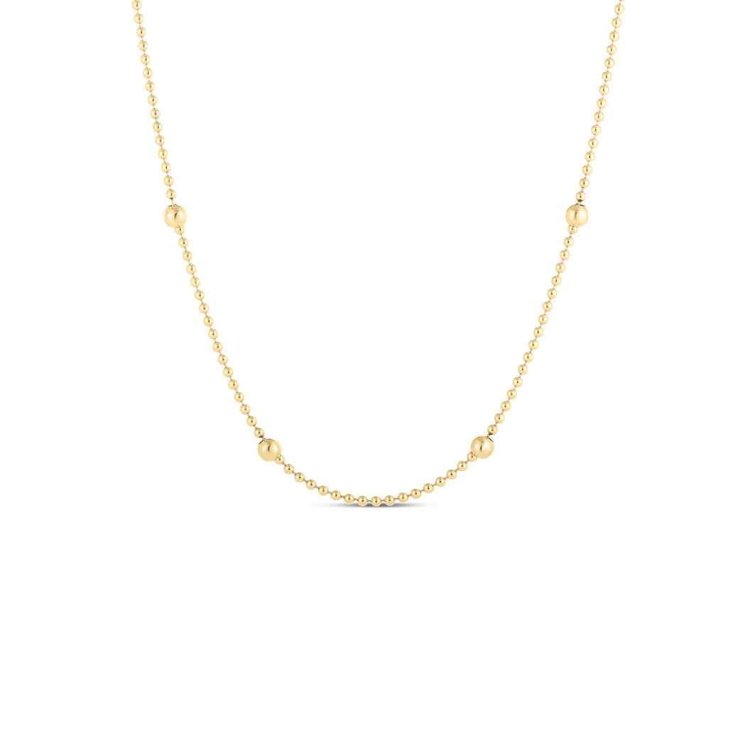 18K Yellow Gold Station Necklace 17