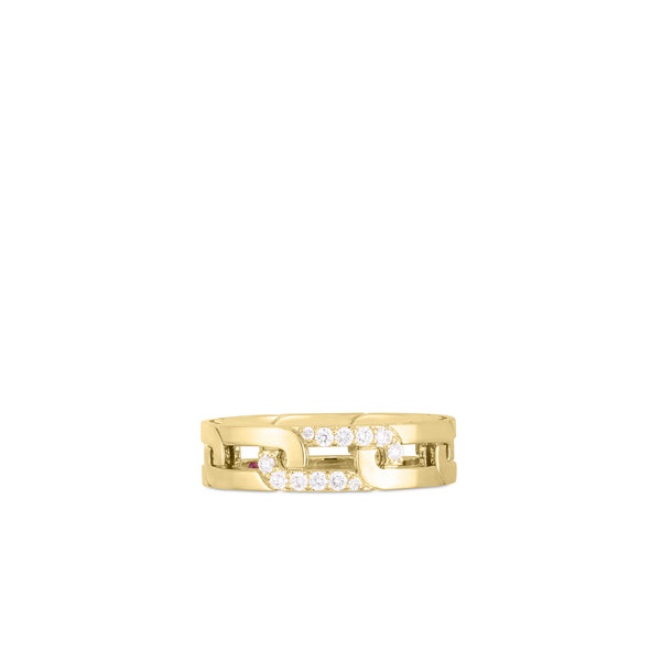 18K Yellow Gold Navarra Diamond Accent Slim Ring