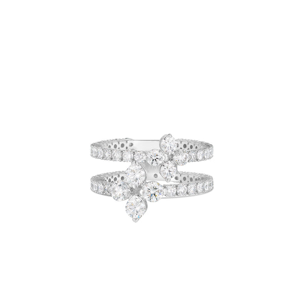 18K White Gold Love In Verona Pave Double Ring