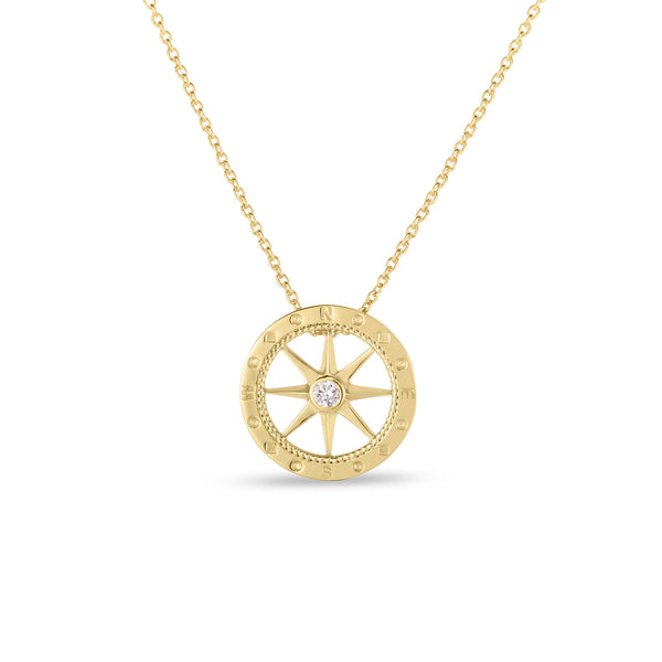 18K Yellow Diamond Compass Necklace