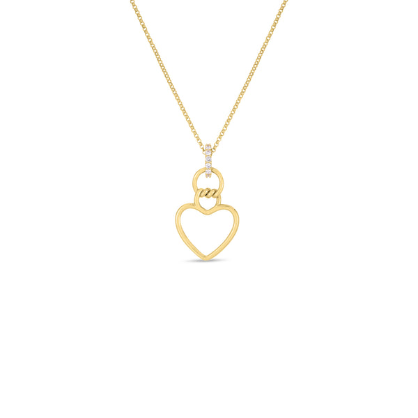18K Yellow Cialoma Diamond Heart Necklace