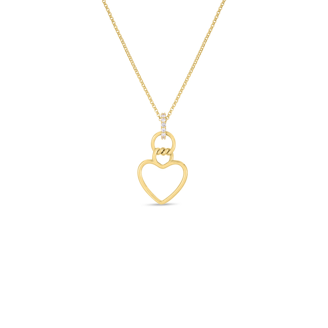 18K Yellow Cialoma Diamond Heart Necklace