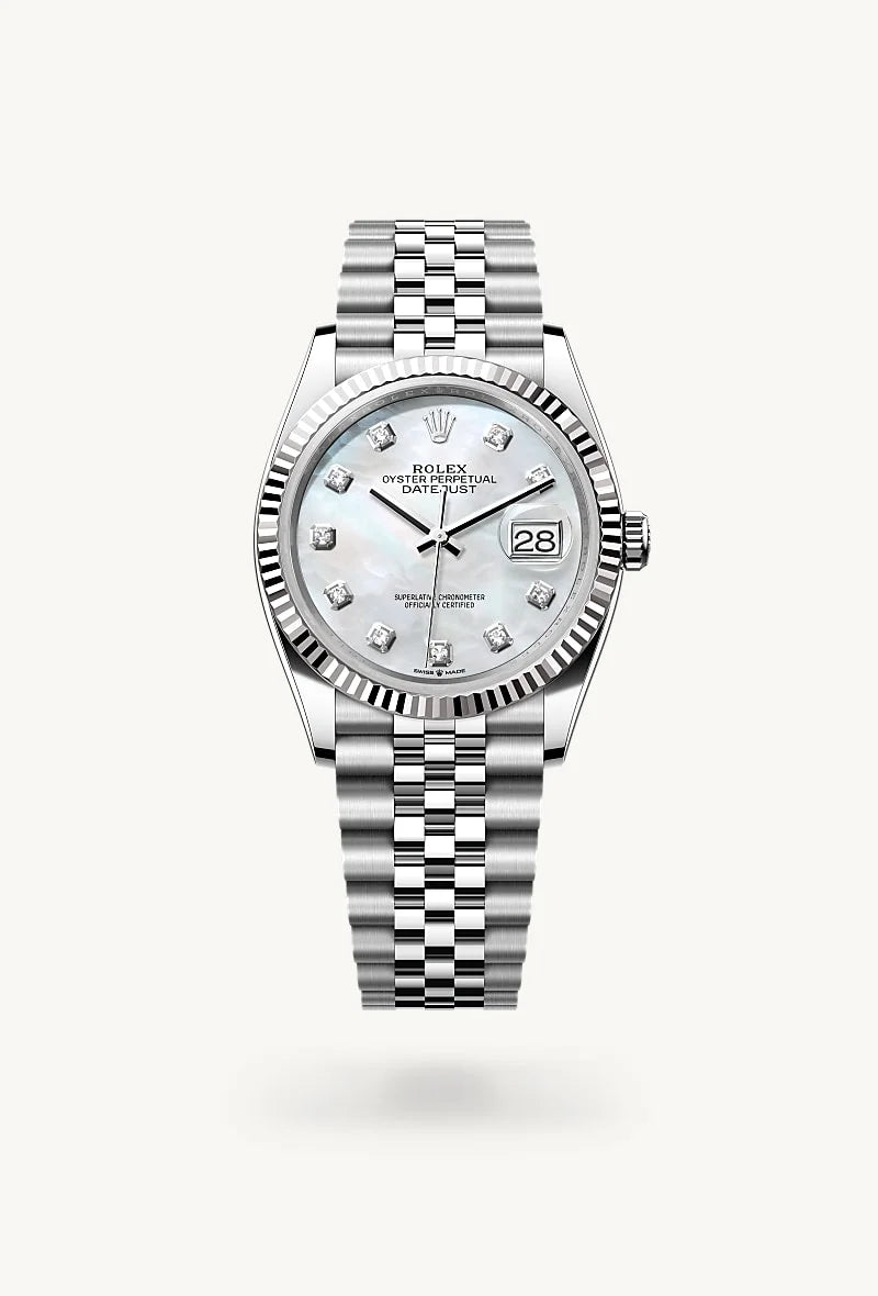Rolex Datejust in White Rolesor - combination of Oystersteel and white gold, M126234-0019 - Little Switzerland