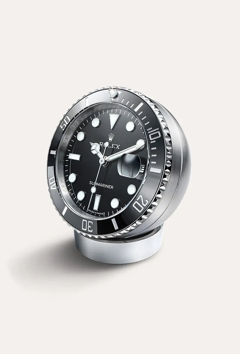 Rolex Submariner Date desk clock 80 mm, stainless steel C909010LN-0001 at Little Switzerland