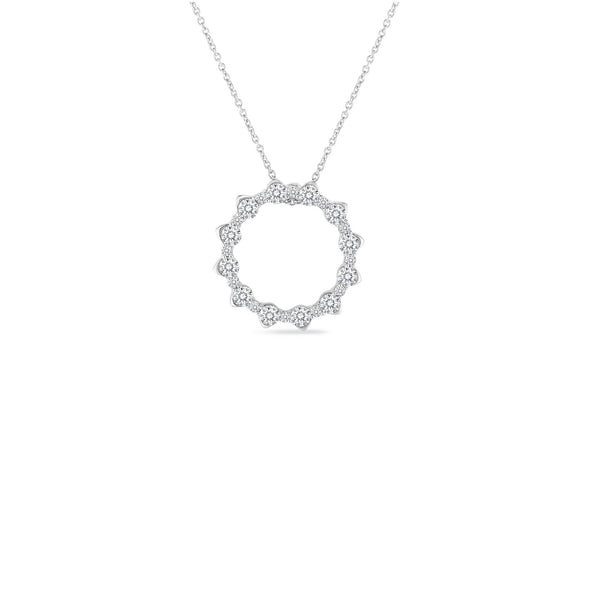 18K Gold Marquis Circle Pendant With Diamonds