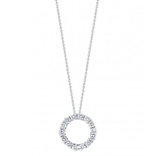 18KT Gold Circle Diamond Pendant