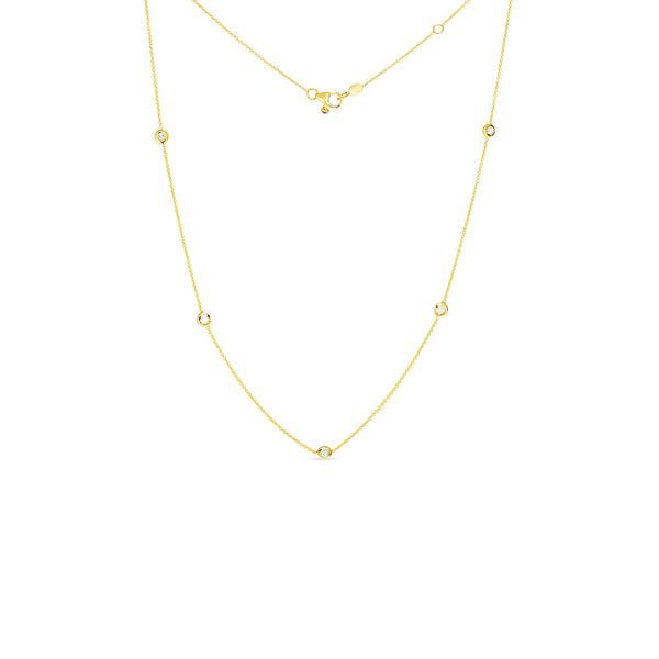 18K Yellow Gold With 5 Diamond Stations