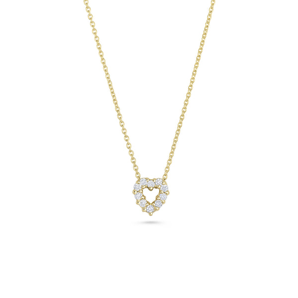 18K Yellow Heart Pendant With Diamonds