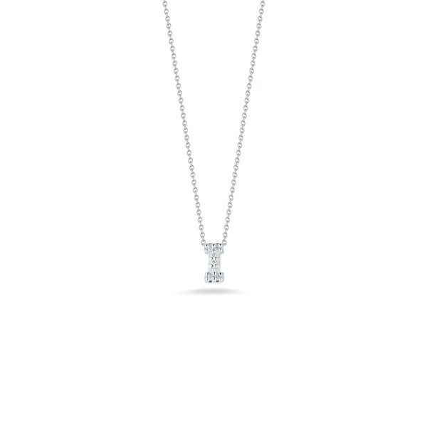 18K White Gold Love Letter I Pendant With Diamonds