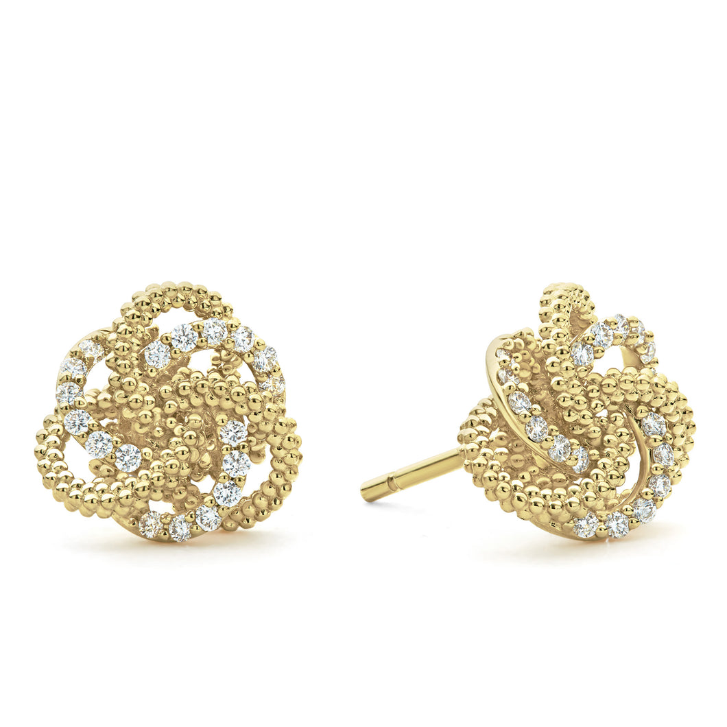 Love Knot Large Gold Love Knot Diamond Earrings