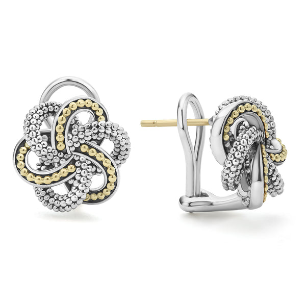 Two Tone Love Knot Earrings