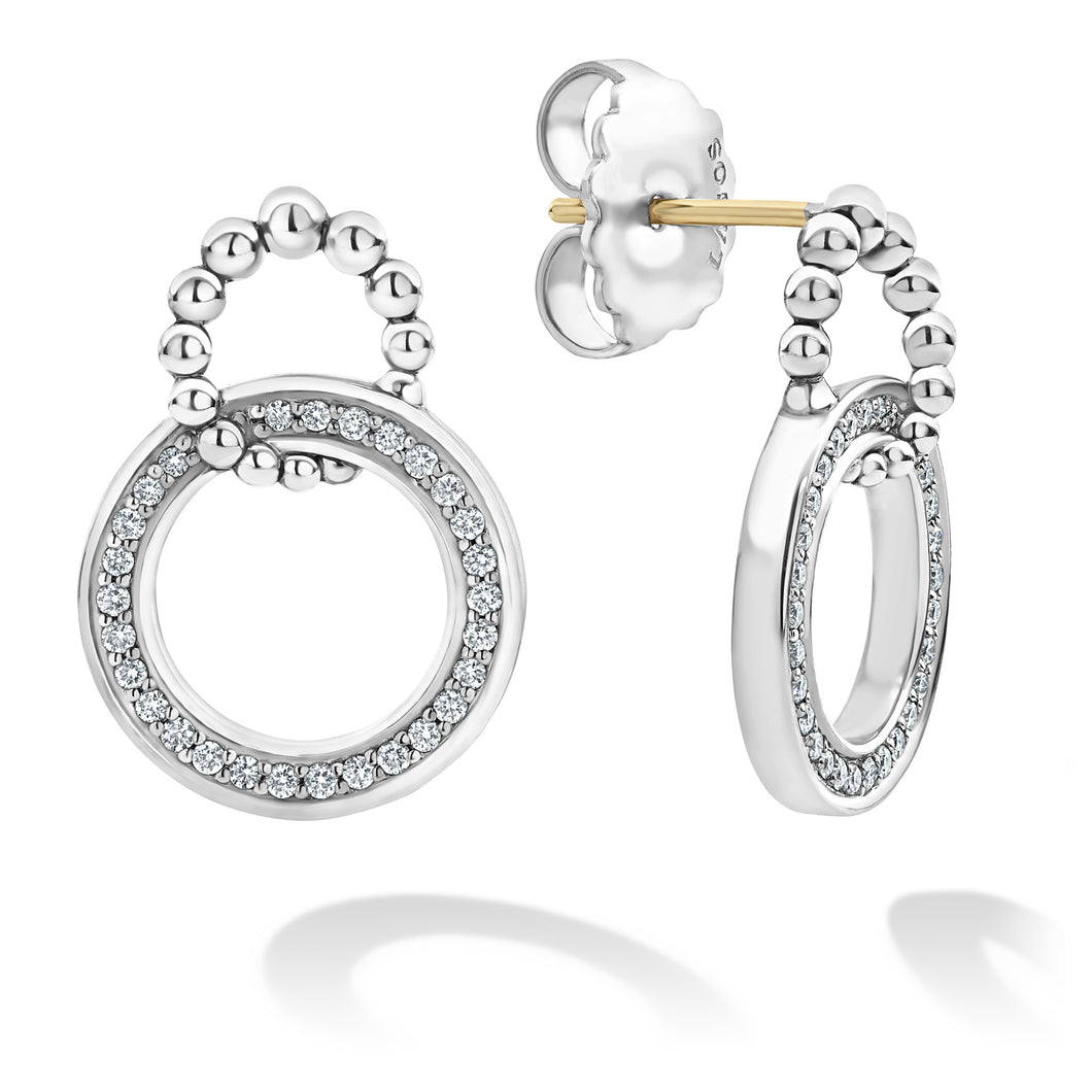 Caviar Spark Double Circle Diamond Caviar Earrings