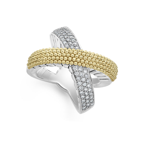 Caviar Lux X Gold Caviar Diamond Ring