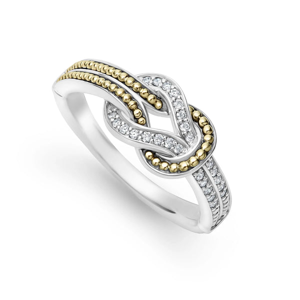 Newport Two Tone Knot Diamond Ring