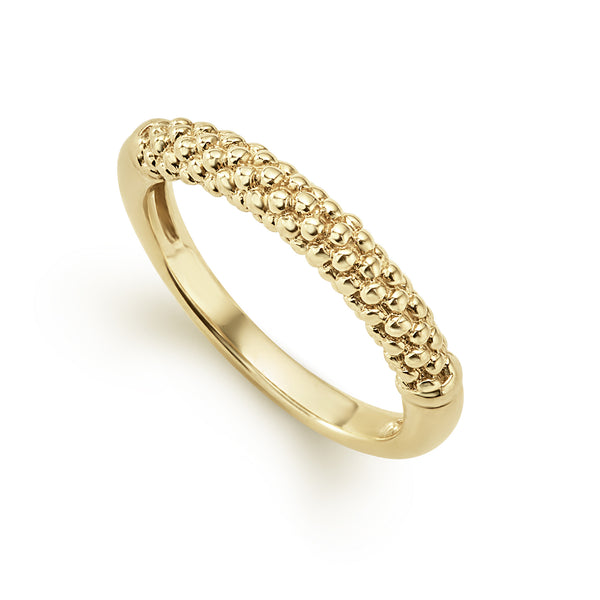 Gold Caviar Beaded Ring