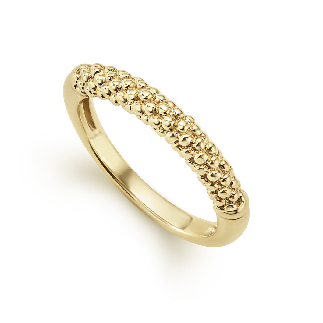 Gold Caviar Beaded Ring