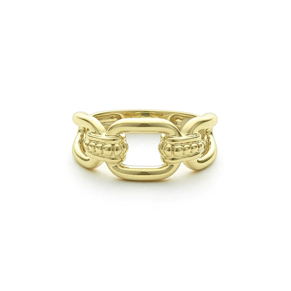 Signature Caviar 18K Gold Link Ring