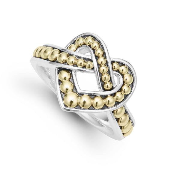 Beloved Large Two Tone Heart Ring