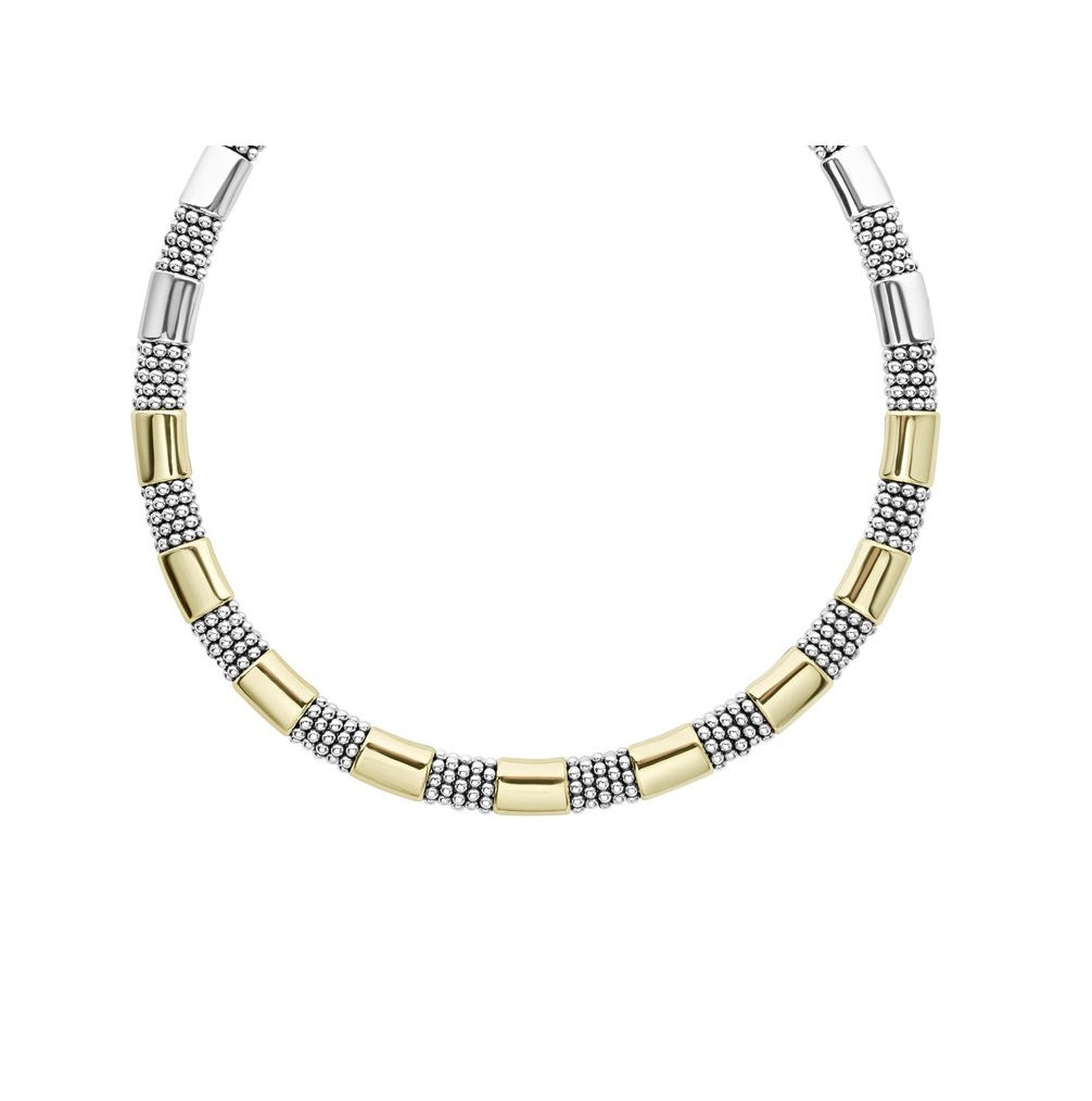 High Bar Gold Caviar Necklace
