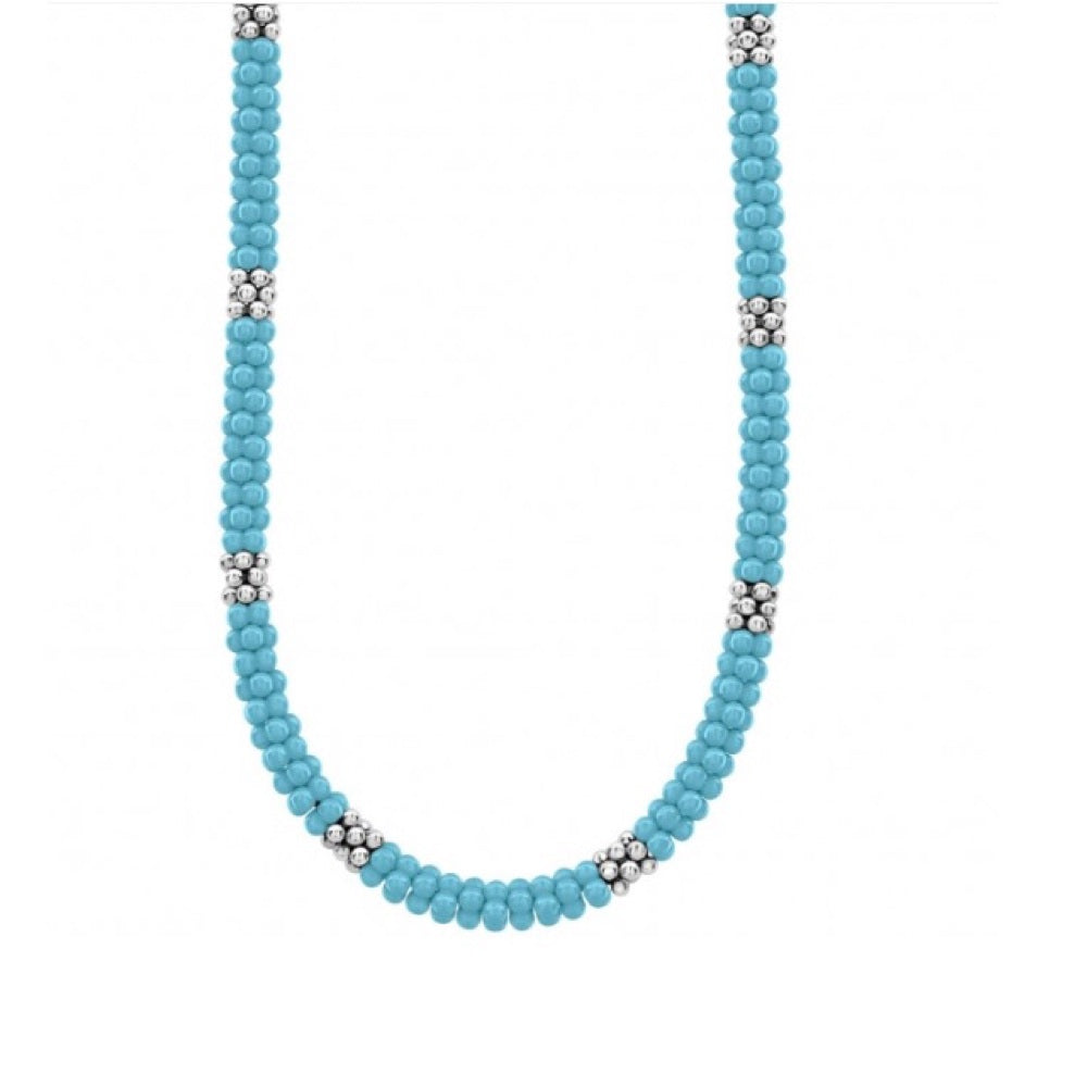 Blue Caviar Beaded Necklace