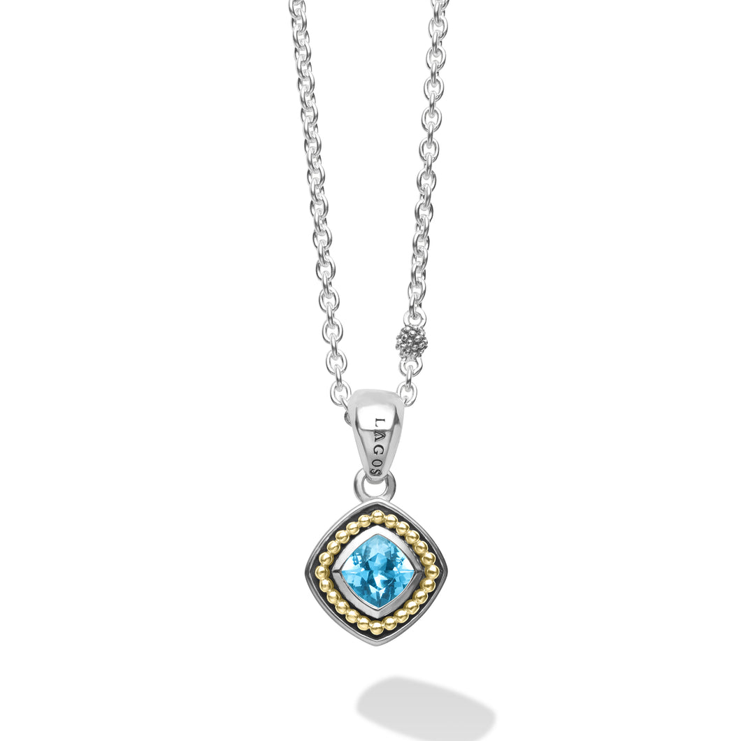 Swiss Blue Topaz Pendant Necklace