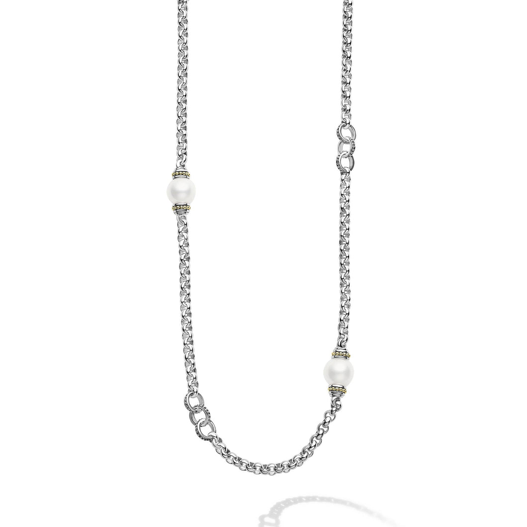 Signature Caviar Five Pearl Link Necklace