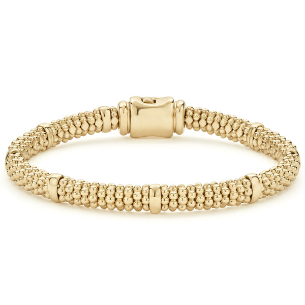 Caviar Gold Gold Station 6mm Caviar Bracelet