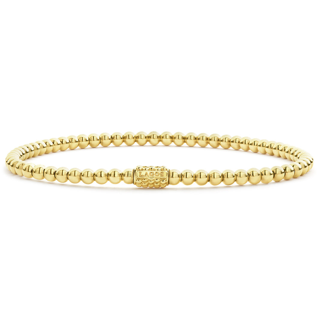 Caviar Gold 3mm Gold Bead Bracelet