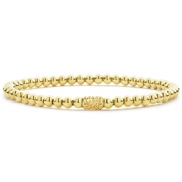 Caviar Gold 4mm Gold Bead Bracelet