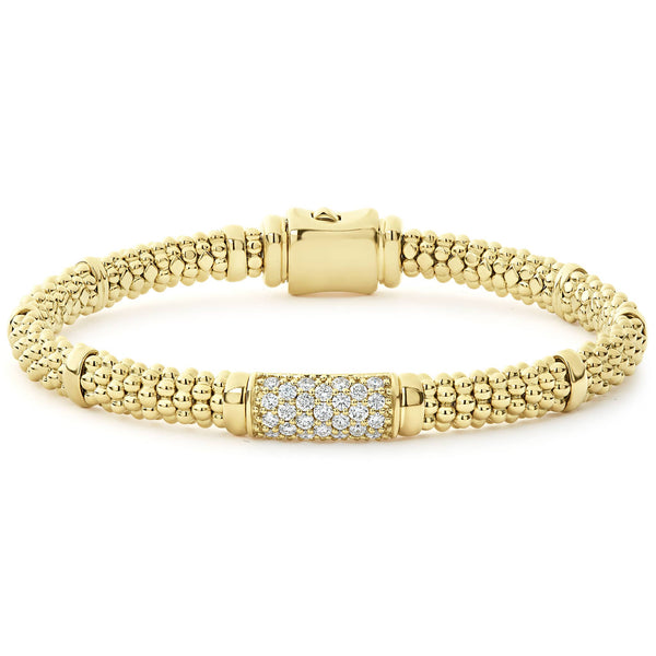 Caviar Gold 6mm Gold Diamond Bracelet
