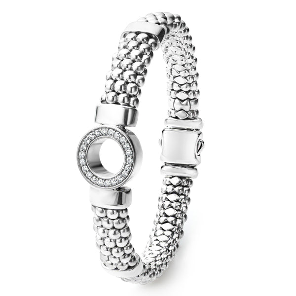 Caviar Spark Large Single Station Diamond Circle Caviar Bracelet