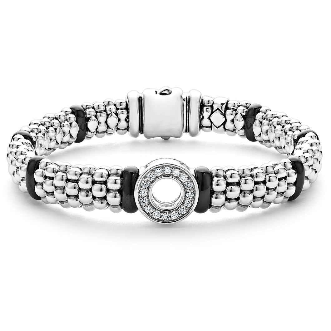 Black Caviar Ceramic and Diamond Circle Bracelet