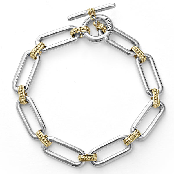 Signature Caviar Two Tone Link Bracelet