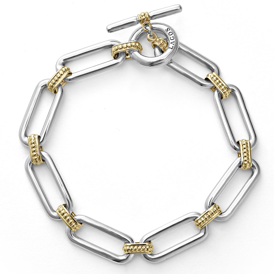 Signature Caviar Two Tone Link Bracelet