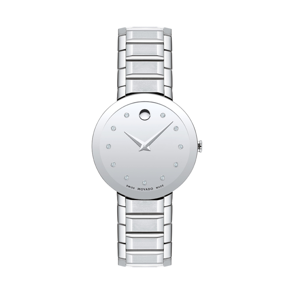 Movado women\'s SS/sapphire crystal watch MOVADO Sapphire 25MM Quartz SS Black Dial Women main image 2
